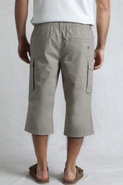 Summersville 3/4 Length Ripstop Cargo Trousers Flint Stone -Everyday Luxe 120836