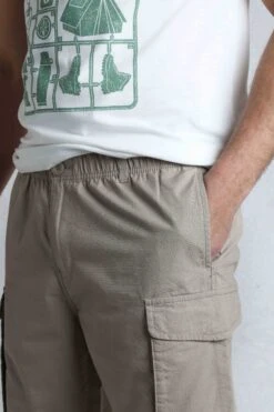 Summersville 3/4 Length Ripstop Cargo Trousers Flint Stone -Everyday Luxe 120840