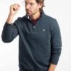 Archer Eco WF Branded 1/4 Zip Sweatshirt Navy -Everyday Luxe 121330