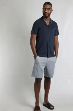 Grafton Organic Cotton Soft Jersey Shirt Navy -Everyday Luxe 121724