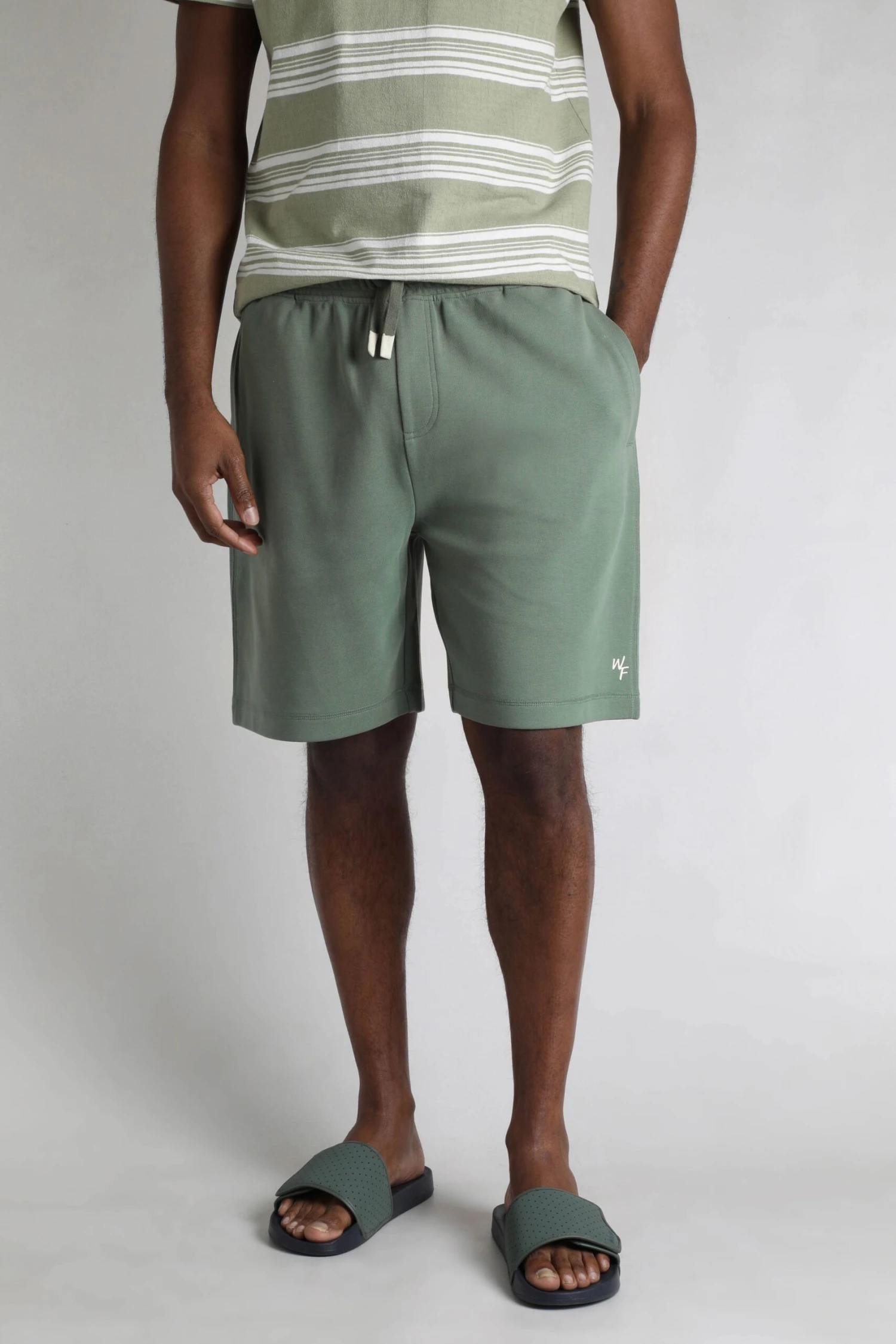 Crawford Organic Cotton Loopback Shorts Army Green 3 Crawford Organic Cotton Loopback Shorts Army Green