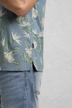 Jarat Printed Jersey Polo Blue Mirage -Everyday Luxe 121791