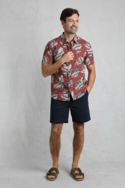 Faraway Organic Cotton Printed Shirt Paprika -Everyday Luxe 121798