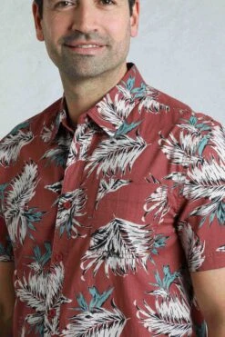 Faraway Organic Cotton Printed Shirt Paprika -Everyday Luxe 121799
