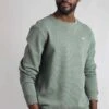 Carlise Organic Cotton Crew Neck Sweatshirt Army Green -Everyday Luxe 121852