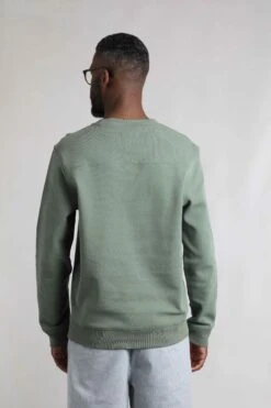 Carlise Organic Cotton Crew Neck Sweatshirt Army Green -Everyday Luxe 121853