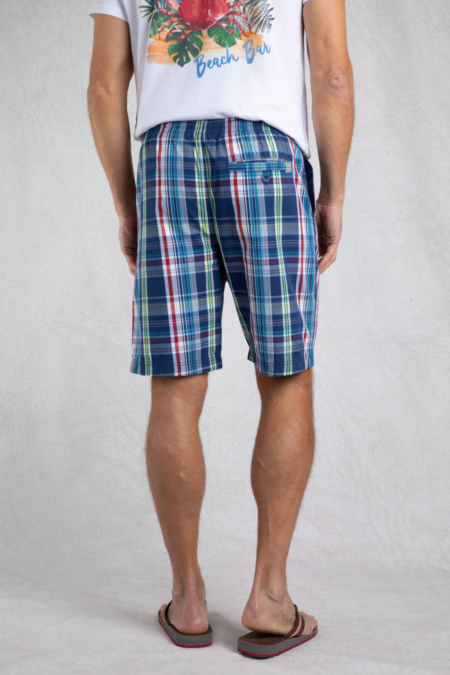 Manson Madras Check Shorts Estate Blue 5 Manson Madras Check Shorts Estate Blue - Image 3