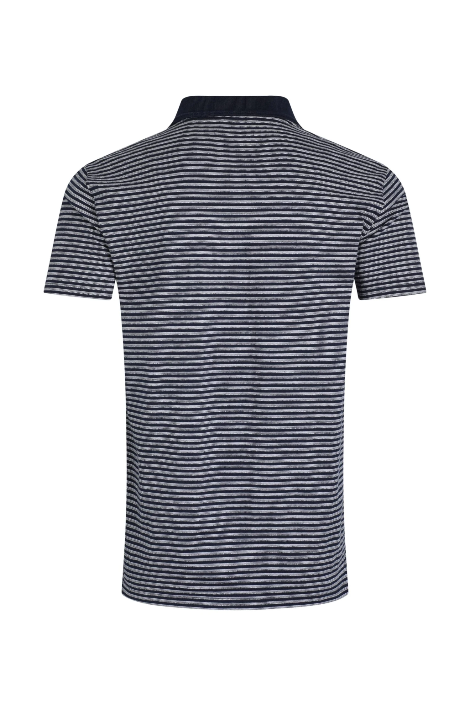 Virgil Organic Cotton Striped Polo Shirt Navy 8 Virgil Organic Cotton Striped Polo Shirt Navy - Image 6