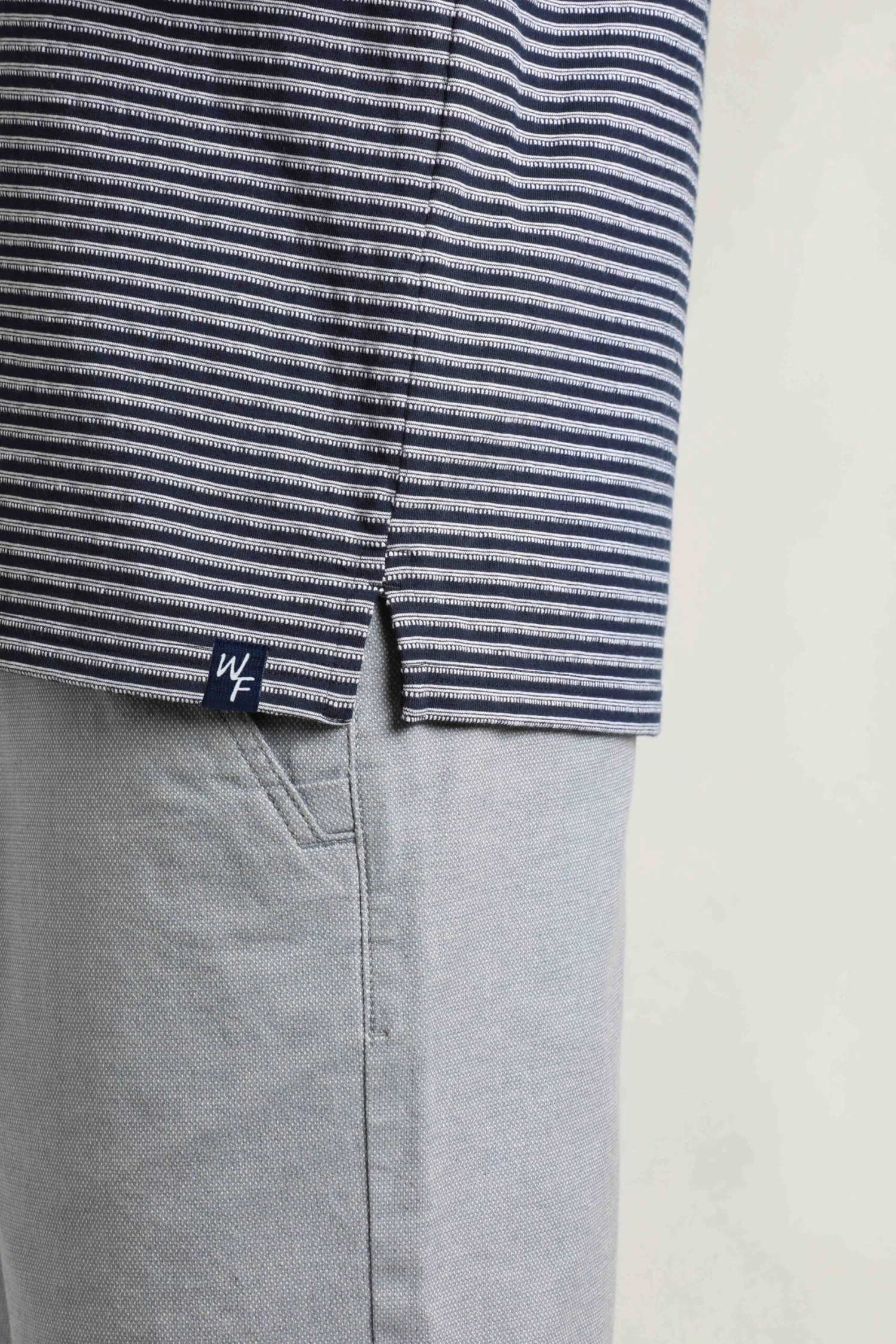 Virgil Organic Cotton Striped Polo Shirt Navy 9 Virgil Organic Cotton Striped Polo Shirt Navy - Image 7