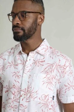 Tarim Linen Rich Hawaiian Shirt Red -Everyday Luxe 122300