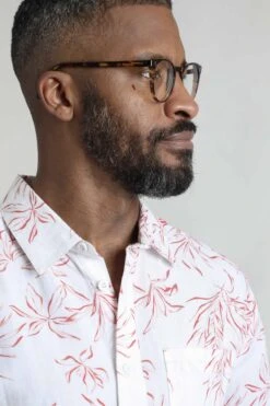 Tarim Linen Rich Hawaiian Shirt Red -Everyday Luxe 122301