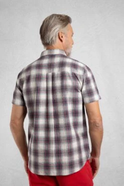 Angeles Vintage Wash Short Sleeve Check Shirt Dusty White 12 Angeles Vintage Wash Short Sleeve Check Shirt Dusty White -Everyday Luxe 122844