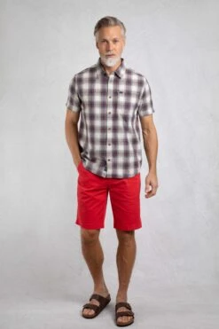 Angeles Vintage Wash Short Sleeve Check Shirt Dusty White 13 Angeles Vintage Wash Short Sleeve Check Shirt Dusty White -Everyday Luxe 122845