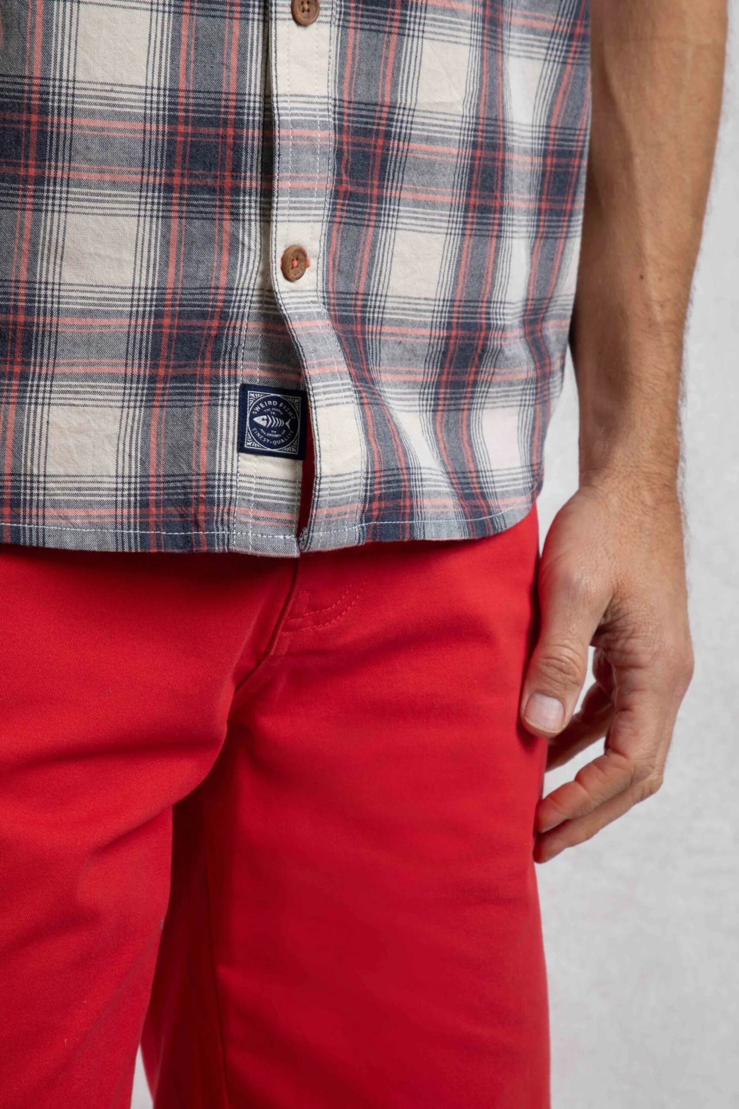 Angeles Vintage Wash Short Sleeve Check Shirt Dusty White 9 Angeles Vintage Wash Short Sleeve Check Shirt Dusty White - Image 7