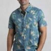 Avondale Short Sleeve Printed Shirt Blue Mirage 2 Avondale Short Sleeve Printed Shirt Blue Mirage -Everyday Luxe 122960
