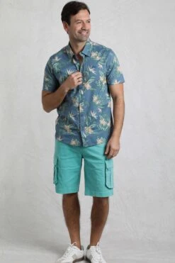 Avondale Short Sleeve Printed Shirt Blue Mirage -Everyday Luxe 122962