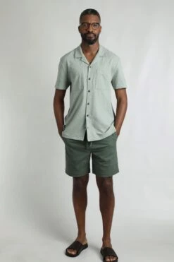 Wooster Crepe Knit Shirt Limestone -Everyday Luxe 123410