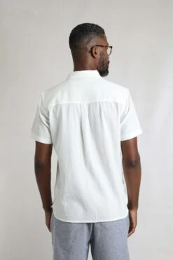 Hinton Organic Cotton And Linen Crepe Shirt Dusty White 10 Hinton Organic Cotton And Linen Crepe Shirt Dusty White -Everyday Luxe 123461