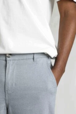 Charleigh Textured Chino Trousers Denim Blue -Everyday Luxe 123568