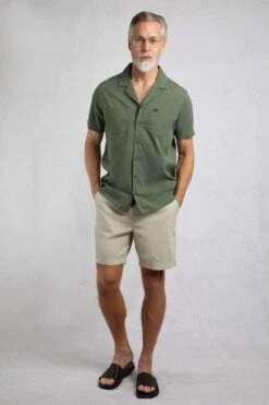 Maxwell Seersucker Shirt Army Green -Everyday Luxe 123738