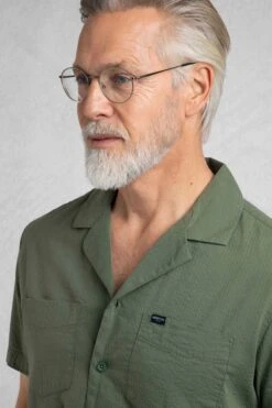 Maxwell Seersucker Shirt Army Green -Everyday Luxe 123739