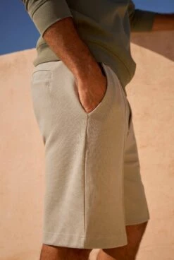 Pasco Pique Jersey Shorts Flint Stone 17 Pasco Pique Jersey Shorts Flint Stone -Everyday Luxe 123788