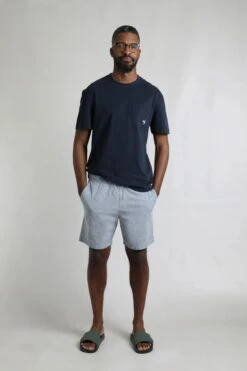 Winchester Relaxed Linen Rich Shorts Denim -Everyday Luxe 123802