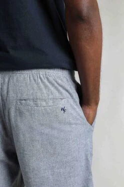 Winchester Relaxed Linen Rich Shorts Denim -Everyday Luxe 123803