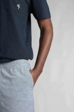 Winchester Relaxed Linen Rich Shorts Denim -Everyday Luxe 123805