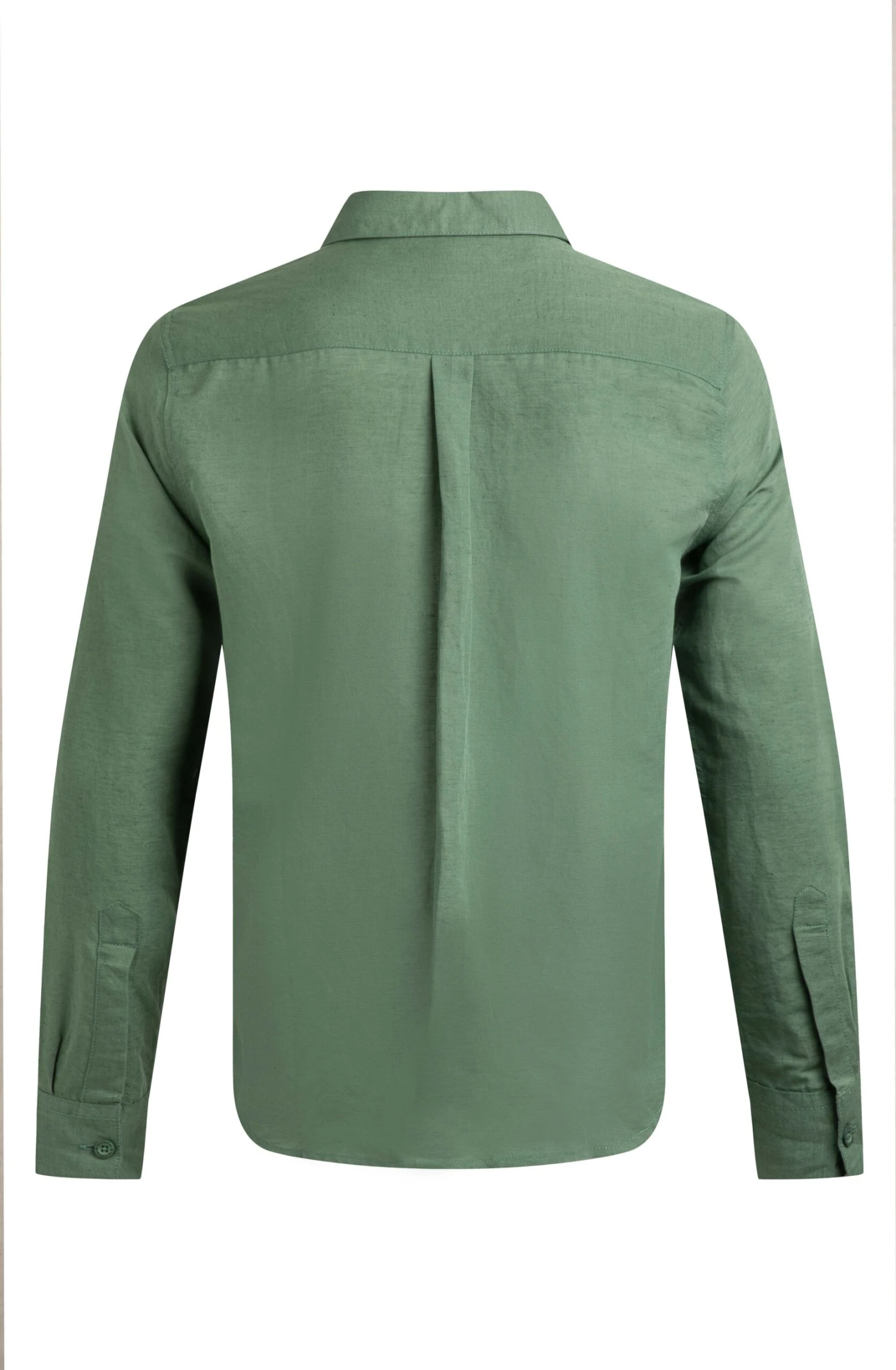 Shaun Linen Rich Long Sleeve Shirt Army Green 8 Shaun Linen Rich Long Sleeve Shirt Army Green - Image 6