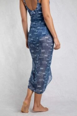 Kiera Recycled Polyester Sarong Scarf Ensign Blue -Everyday Luxe 123970