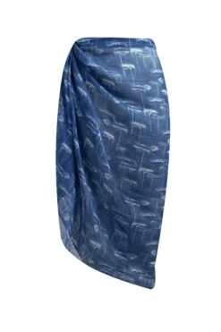 Kiera Recycled Polyester Sarong Scarf Ensign Blue -Everyday Luxe 123974