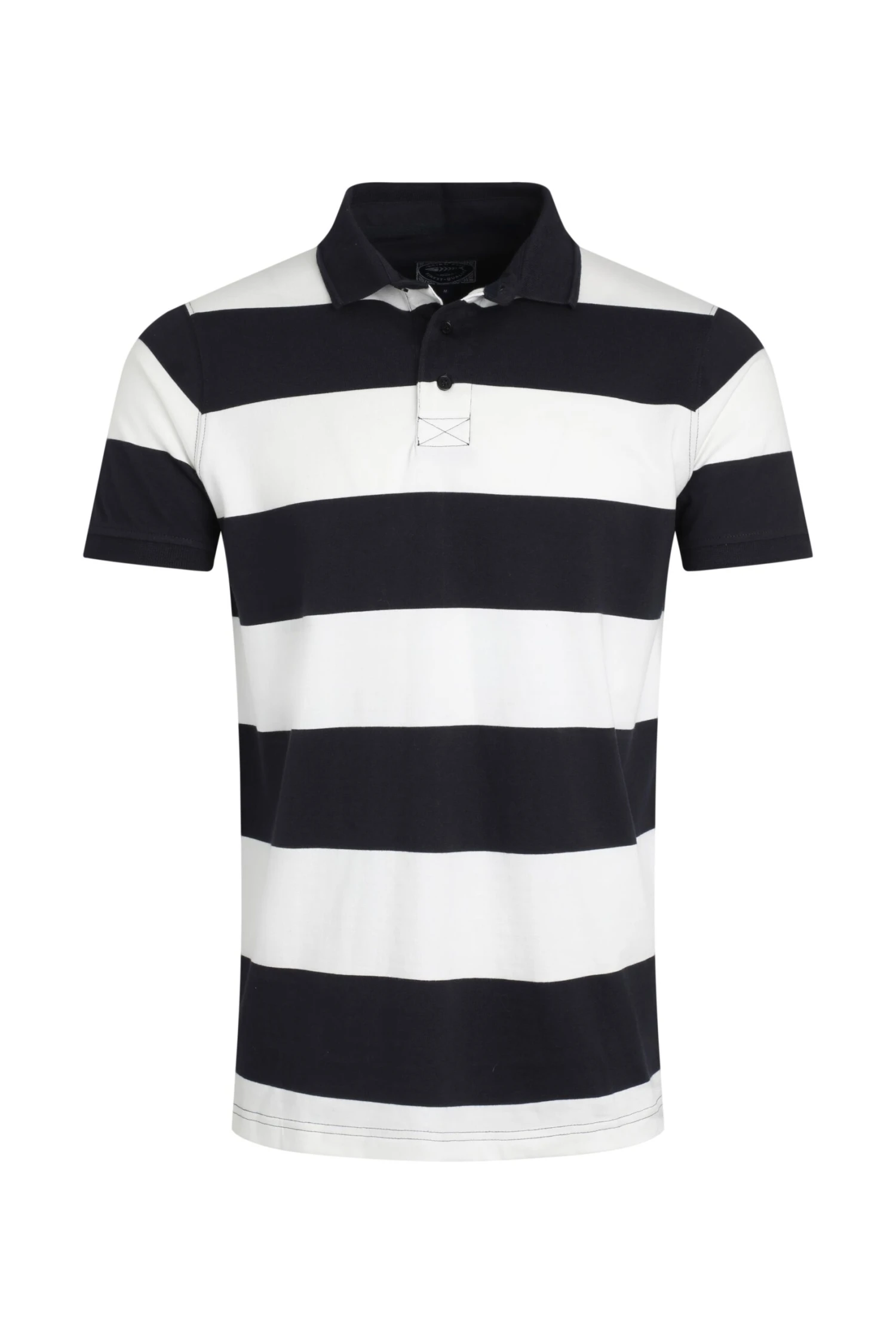 Ronald Organic Cotton Striped Polo Shirt Navy 4 Ronald Organic Cotton Striped Polo Shirt Navy - Image 2