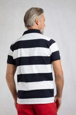 Ronald Organic Cotton Striped Polo Shirt Navy 11 Ronald Organic Cotton Striped Polo Shirt Navy -Everyday Luxe 123996