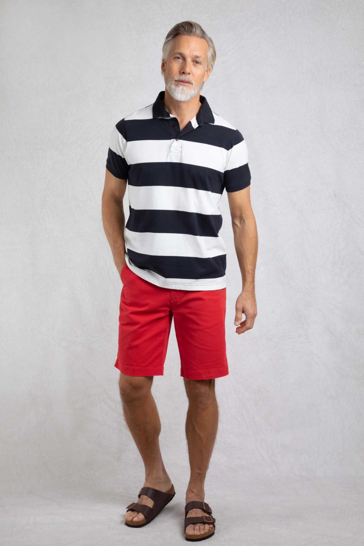 Ronald Organic Cotton Striped Polo Shirt Navy 6 Ronald Organic Cotton Striped Polo Shirt Navy - Image 4