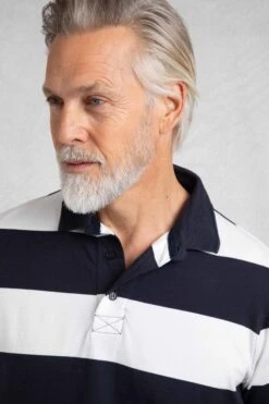 Ronald Organic Cotton Striped Polo Shirt Navy 13 Ronald Organic Cotton Striped Polo Shirt Navy -Everyday Luxe 123998