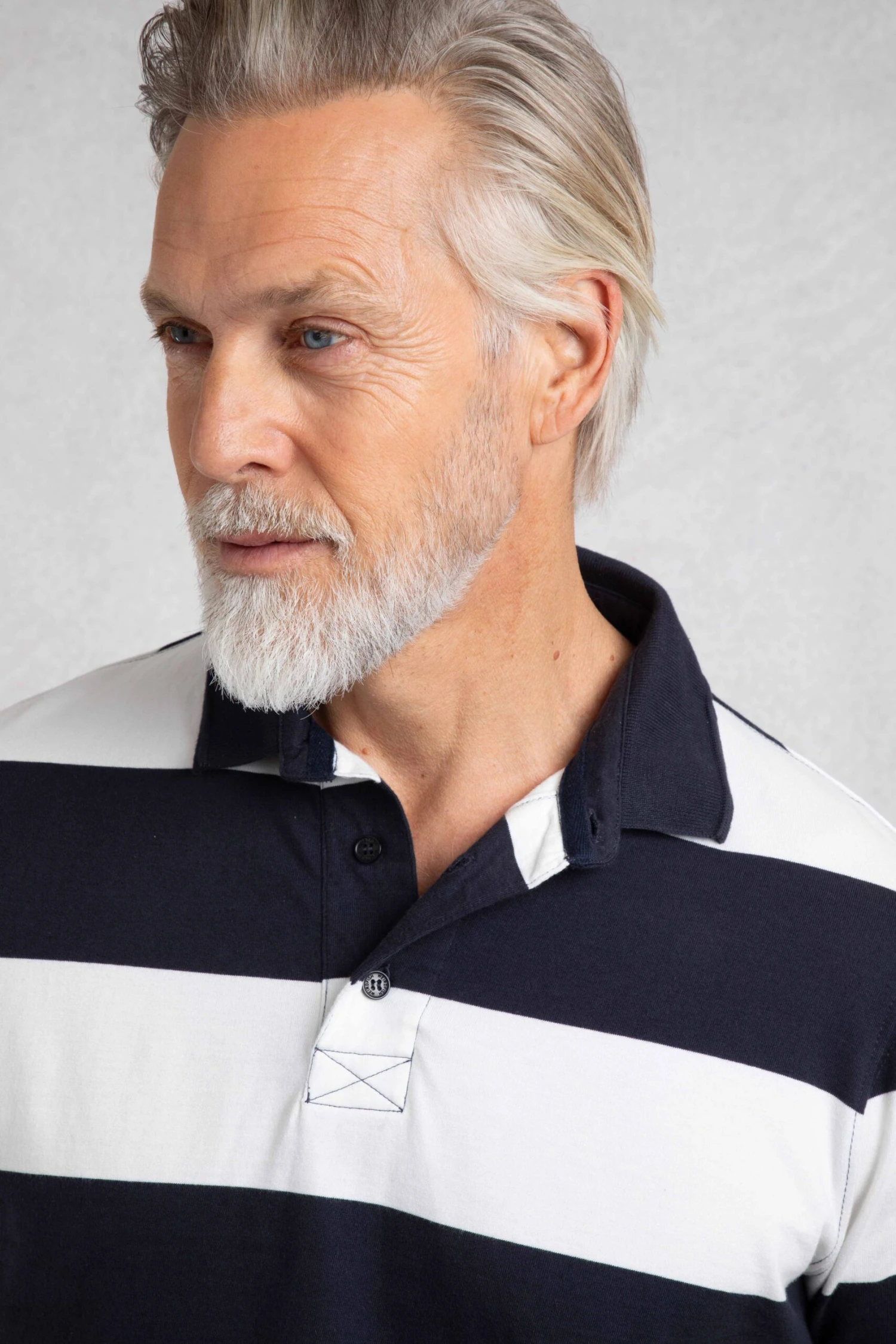 Ronald Organic Cotton Striped Polo Shirt Navy 7 Ronald Organic Cotton Striped Polo Shirt Navy - Image 5