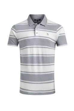 Henry Striped Pique Polo Shirt Limestone 10 Henry Striped Pique Polo Shirt Limestone -Everyday Luxe 124186
