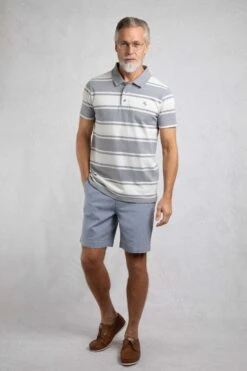 Henry Striped Pique Polo Shirt Limestone 12 Henry Striped Pique Polo Shirt Limestone -Everyday Luxe 124188