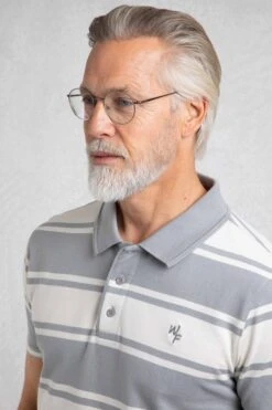 Henry Striped Pique Polo Shirt Limestone 13 Henry Striped Pique Polo Shirt Limestone -Everyday Luxe 124189