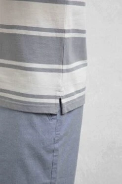 Henry Striped Pique Polo Shirt Limestone 15 Henry Striped Pique Polo Shirt Limestone -Everyday Luxe 124191