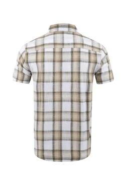 Benjamin Textured Check Shirt Stone -Everyday Luxe 124199