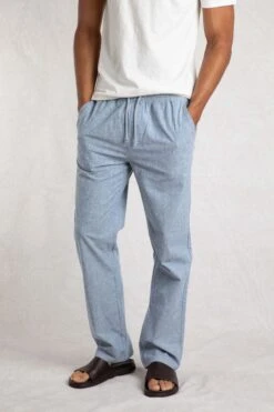 Danny Lightweight Summer Denim Trousers Denim -Everyday Luxe 124711