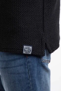 Cruiser 1/4 Zip Macaroni Sweatshirt Black -Everyday Luxe 124806