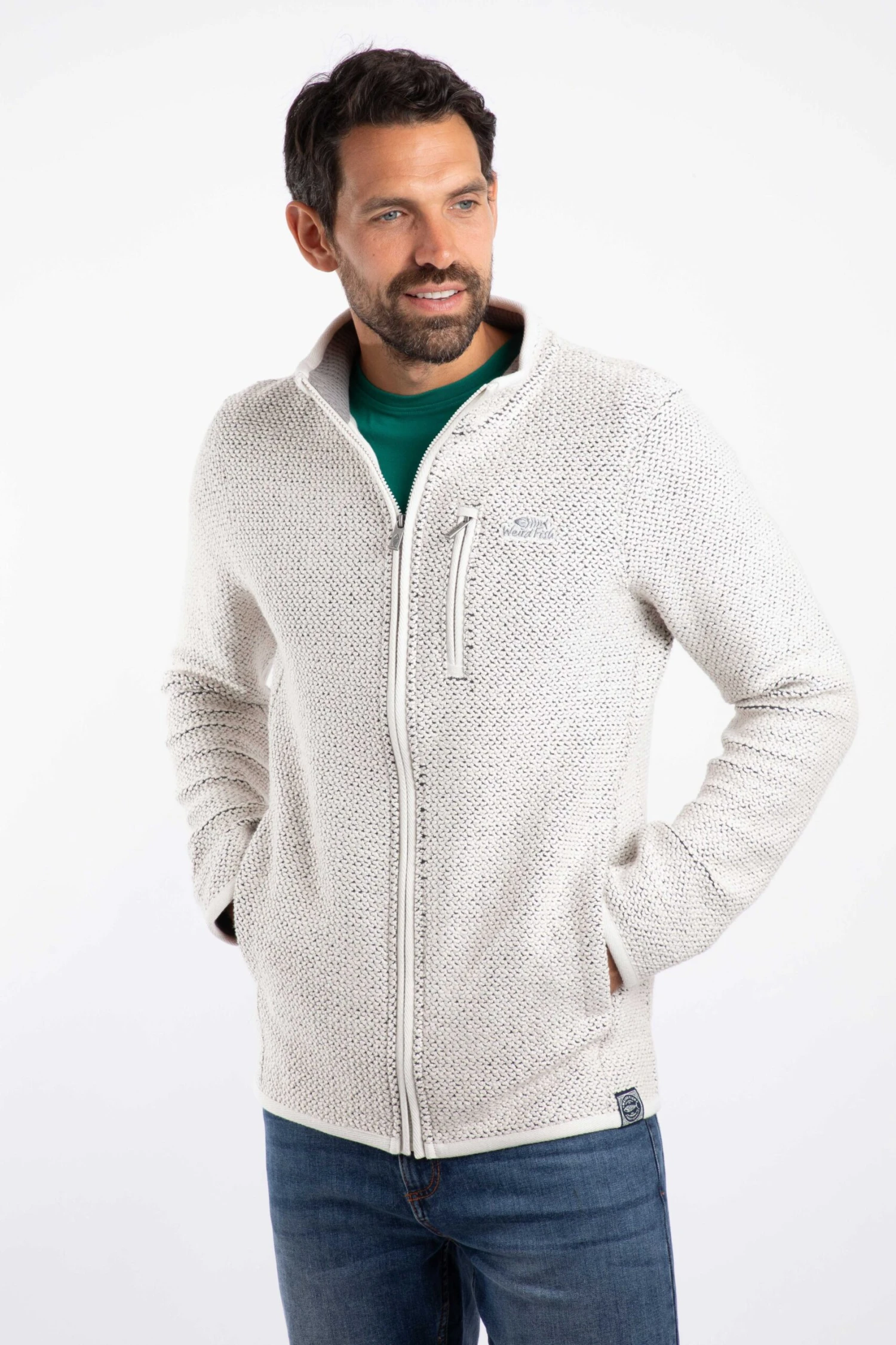 Transom Full Zip Macaroni Sweatshirt Ecru 3 Transom Full Zip Macaroni Sweatshirt Ecru