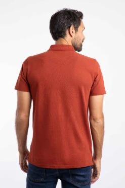 Miles Pique Polo Shirt Burnt Henna -Everyday Luxe 125308