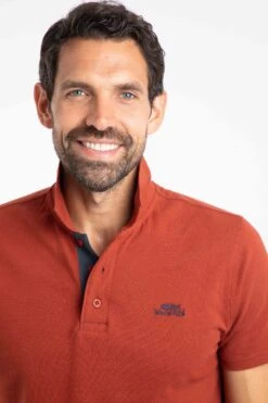 Miles Pique Polo Shirt Burnt Henna -Everyday Luxe 125310