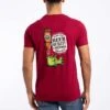 Beer Offisher Back Print Artist T-Shirt Garnet