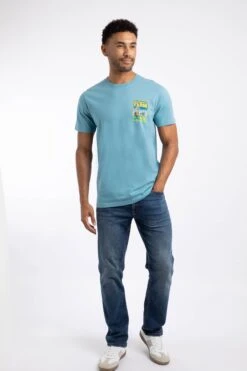 Barkson's Farm Back Print Artist T-Shirt Smoked Blue -Everyday Luxe 125440