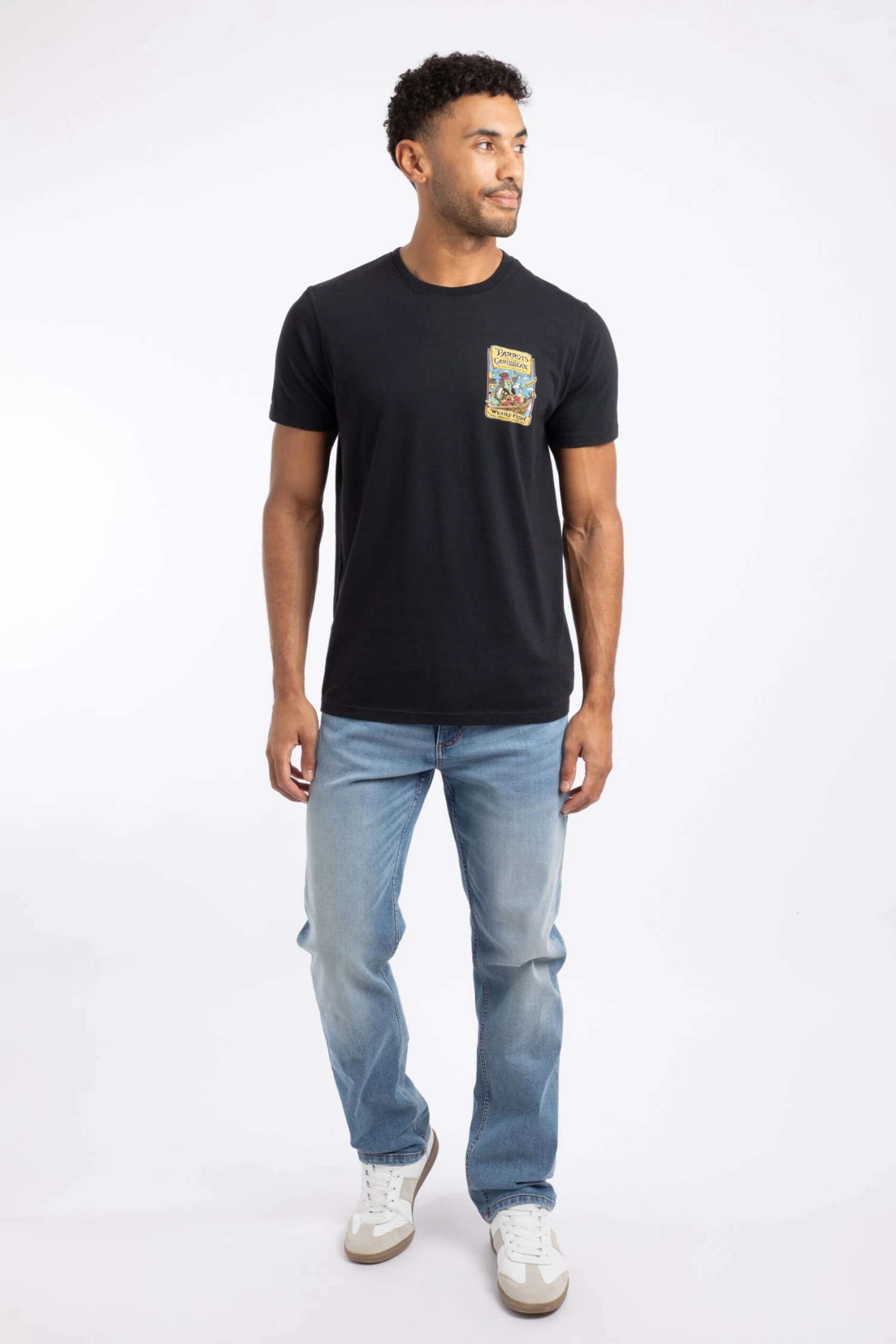 Parrots Of The Caribbean Back Print Artist T-Shirt Black 6 Parrots Of The Caribbean Back Print Artist T-Shirt Black - Image 4